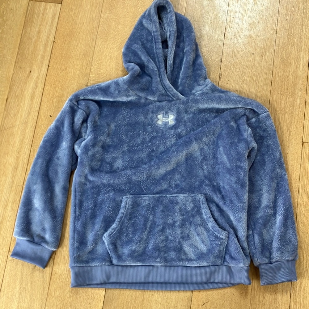 Like new Under Armour  Blue Fleece Hoodie size YXL